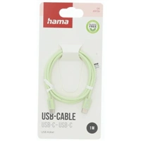 Hama USB-C 2.0 kábel Fabric, 1 m, opletený, zelený