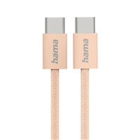Hama USB-C 2.0 kábel Fabric, 1 m, opletený, oranžový