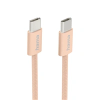 Hama USB-C 2.0 kábel Fabric, 1 m, opletený, oranžový