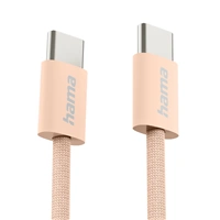 Hama USB-C 2.0 kábel Fabric, 1 m, opletený, oranžový