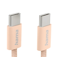 Hama USB-C 2.0 kábel Fabric, 1 m, opletený, oranžový