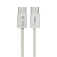 Hama USB-C 2.0 kábel Fabric, 1 m, opletený, béžový