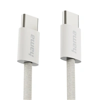 Hama USB-C 2.0 kábel Fabric, 1 m, opletený, béžový