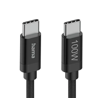 Hama USB-C 2.0 kábel Fabric, 1,5 m, 100 W, opletený