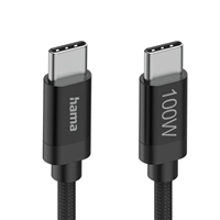 Hama USB-C 2.0 kábel Fabric, 1,5 m, 100 W, opletený