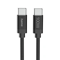 Hama USB-C 2.0 kábel Fabric, 3 m, 100 W, opletený