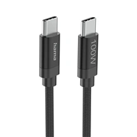 Hama USB-C 2.0 kábel Fabric, 3 m, 100 W, opletený