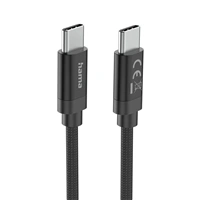 Hama USB-C 2.0 kábel Fabric, 3 m, 100 W, opletený