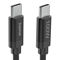 Hama USB-C 2.0 kábel Fabric, 3 m, 100 W, opletený