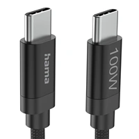 Hama USB-C 2.0 kábel Fabric, 3 m, 100 W, opletený