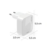 Hama rýchla USB nabíjačka GaN, 2x USB-C PD/QC 40 W, skladacia