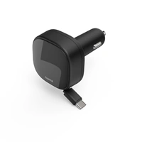 Hama rýchla USB nabíjačka do vozidla, 2x USB-C, PD 30 W, navíjací kábel