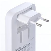 Hama rýchla USB nabíjačka GaN 2x USB-C + USB-A, PD/QC 65 W, plochá, skladacia
