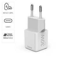 Hama rýchla USB nabíjačka, USB-C PD/QC 30 W, super-mini