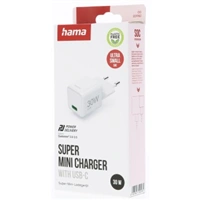 Hama rýchla USB nabíjačka, USB-C PD/QC 30 W, super-mini
