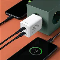 Hama rýchla USB nabíjačka, 2x USB-C PD/QC, 40 W, super-mini