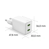 Hama rýchla USB nabíjačka, 2x USB-C PD/QC, 40 W, super-mini