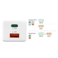 Hama rýchla USB nabíjačka GaN USB-C + USB-A, PD/QC, 45 W