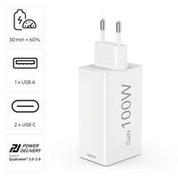 Hama rýchla USB nabíjačka GaN 2x USB-C + USB-A, PD/QC, 100 W
