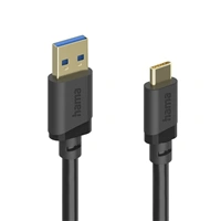 Hama USB A-C kábel 0,25 m, USB 3.2 Gen1 5 Gb/s, čierny