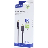 Hama USB C-C kábel 1,5 m, USB 3.2 Gen1 5 Gb/s, 240 W, čierny