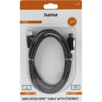 Hama HDMI kábel 4K, 1,5 m, pozlátený, opletený, blister/displej