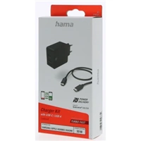 Hama set: rýchla USB nabíjačka USB-C PD/QC, USB-A, 30 W + kábel USB C-C 1 m