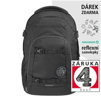 kolský ruksak coocazoo JOKER, Black Coal + reflexné samolepky zdarma, certifikát AGR