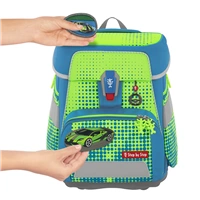 Školská aktovka Step by Step SPACE NEON, Race Car Chuck - 5-dielny set, AGR certifikát