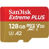 SanDisk Extreme PLUS microSDXC 128 GB + SD Adapter 200 MB/s & 90 MB/s A2 C10 V30 UHS-I U3