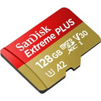 SanDisk Extreme PLUS microSDXC 128 GB + SD Adapter 200 MB/s & 90 MB/s A2 C10 V30 UHS-I U3