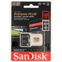 SanDisk Extreme PLUS microSDXC 128 GB + SD Adapter 200 MB/s & 90 MB/s A2 C10 V30 UHS-I U3