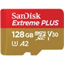 SanDisk Extreme PLUS microSDXC 128 GB + SD Adapter 200 MB/s & 90 MB/s A2 C10 V30 UHS-I U3