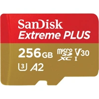 SanDisk Extreme PLUS microSDXC 256 GB + SD Adapter 200 MB/s & 140 MB/s  A2 C10 V30 UHS-I U3