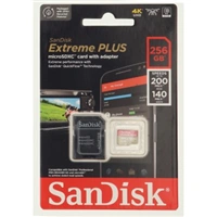 SanDisk Extreme PLUS microSDXC 256 GB + SD Adapter 200 MB/s & 140 MB/s  A2 C10 V30 UHS-I U3