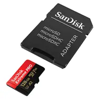 SanDisk Extreme PRO microSDXC 128 GB + SD Adapter 200 MB/s & 90 MB/s  A2 C10 V30 UHS-I U3