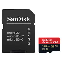 SanDisk Extreme PRO microSDXC 128 GB + SD Adapter 200 MB/s & 90 MB/s  A2 C10 V30 UHS-I U3