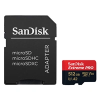 SanDisk Extreme PRO microSDXC 512 GB + SD Adapter 200 MB/s & 140 MB/s A2 C10 V30 UHS-I U3