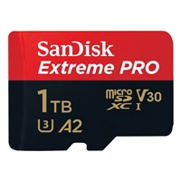 SanDisk Extreme PRO microSDXC 1 TB + SD Adapter 200 MB/s & 140 MB/s A2 C10 V30 UHS-I U3