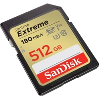 SanDisk Extreme 512 GB SDXC Memory Card 180 MB/s & 130 MB/s, UHS-I, Class 10, U3, V30