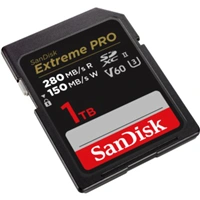 SanDisk Extreme PRO 1 TB V60 UHS-II SD cards, 280/150 MB/s,V60,C10,UHS-II