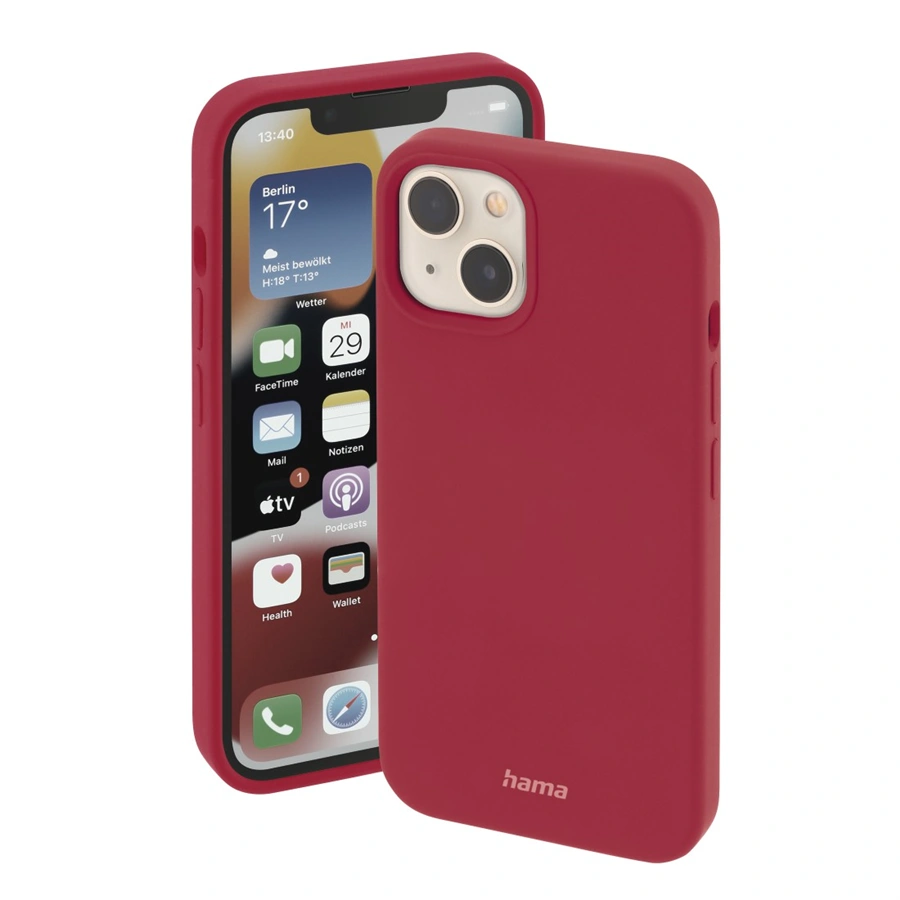 Hama MagCase Finest Feel PRO, kryt pre Apple iPhone 14, červený