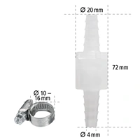 Xavax ventil zabraňujúci spätnému chodu vody, pre práčky/sušičky, vrátane 2 spôn/objímok