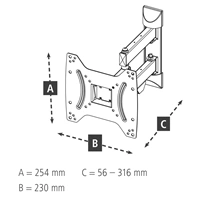 Hama nástenný držiak TV, 200x200, pohyblivý (2 ramená)