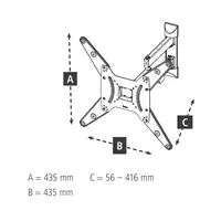 Hama nástenný držiak TV, 400x400, pohyblivý, 25 kg