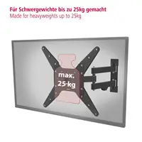 Hama nástenný držiak TV, 400x400, pohyblivý, 25 kg