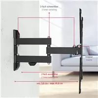 Hama nástenný držiak TV, 400x400, pohyblivý, 25 kg