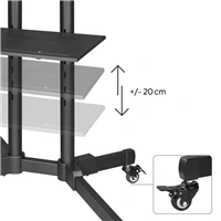 Hama podlahový TV stojan Trolley, pojazdný, 600x400