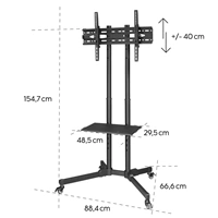 Hama podlahový TV stojan Trolley, pojazdný, 600x400