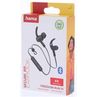 Hama Bluetooth štupľové slúchadlá Freedom Run III, čierne